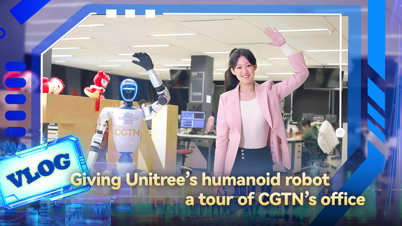 中国UnitreeのヒューマノイドG1、CGTNオフィスを訪問 video poster