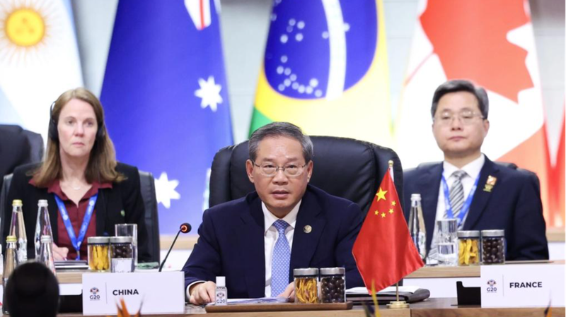 G20ヨハネスブルクで李強首相　自由貿易と開かれた世界経済を訴え