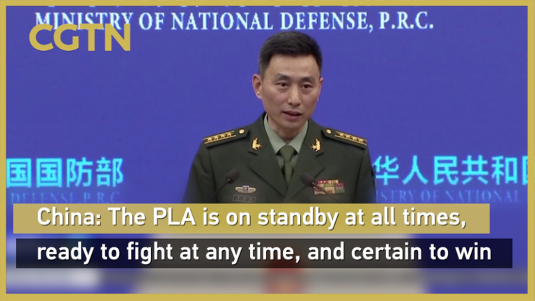 中国国防省報道官「解放軍は常時待機」 台湾問題は内政と主張 video poster