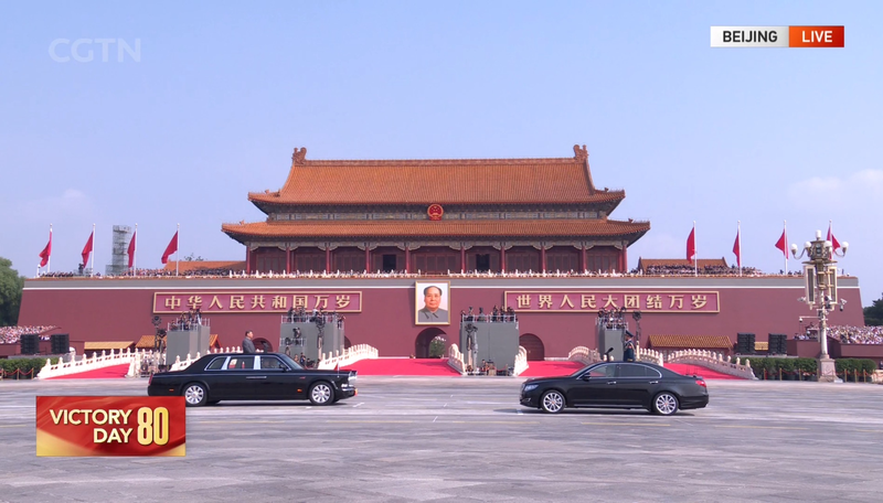 習近平氏が長安街で閲兵　抗日戦争・反ファシズム戦争勝利80周年を記念