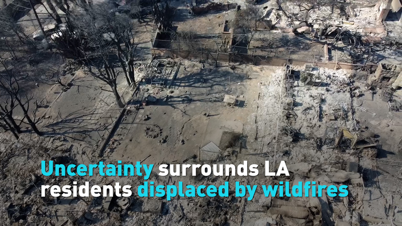ロサンゼルス山火事避難住民に広がる不安　再定住の行方は video poster