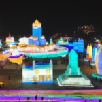 長春アイス＆スノーワールド開幕　156万平方メートルの氷雪王国が点灯