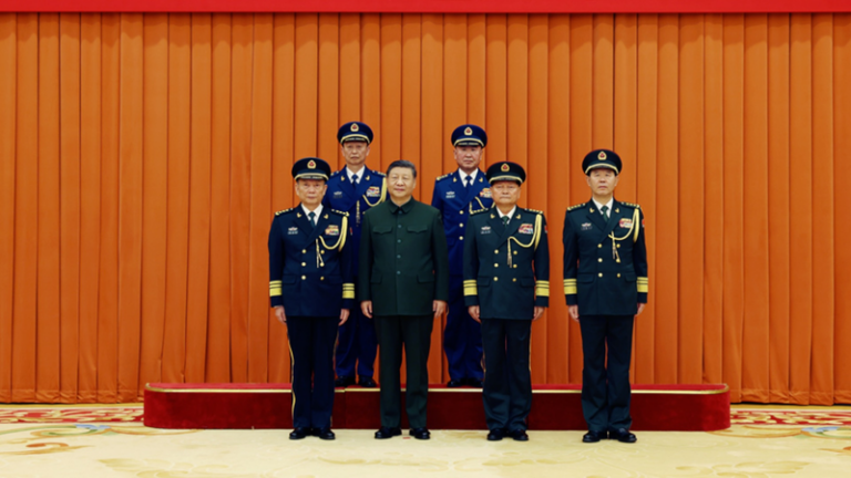 習近平氏、中央軍事委員会で将官2人の昇進命令を授与 video poster