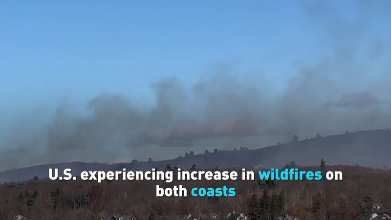 米国東西両海岸で山火事拡大　強風と少雨で消火活動難航 video poster