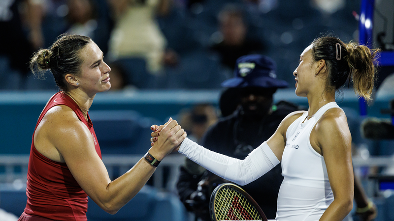 マイアミ・オープン女子テニス　鄭欽文、サバレンカに敗れ準決勝進出ならず
