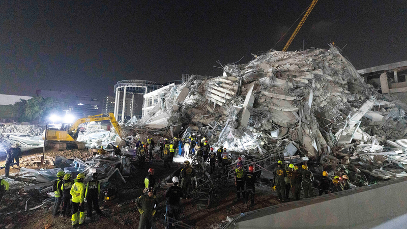 バンコクで建設中ビル倒壊　ミャンマー巨大地震で10人死亡、100人超不明