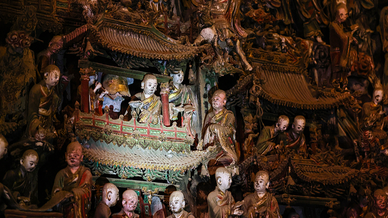 中国・陝西の壁面彫刻 Shuilu'an Templeの3,700体粘土像