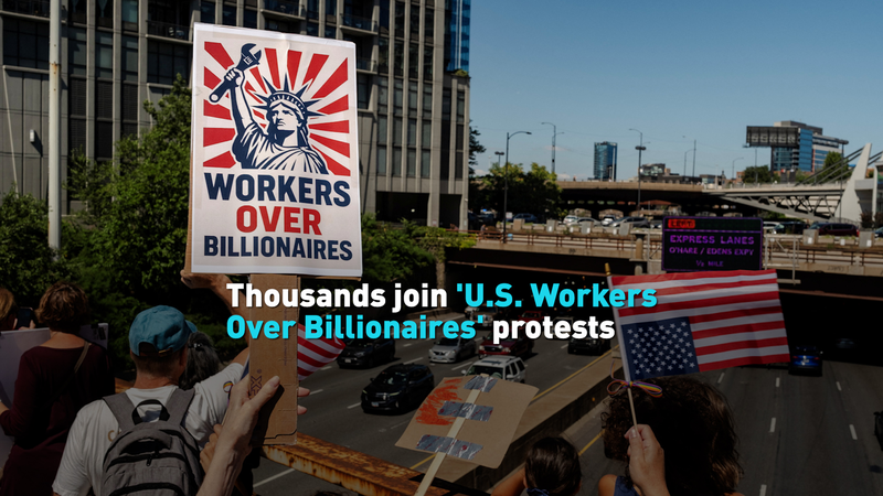 米国レイバーデー Workers Over Billionaires デモに数千人 video poster