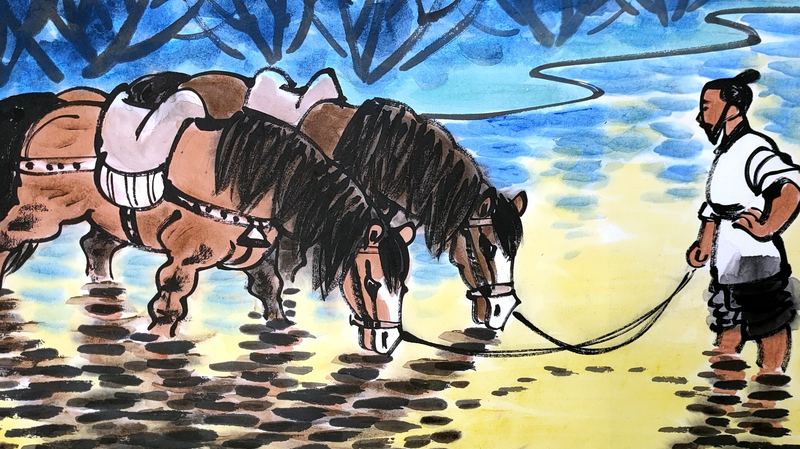 北京で午年アート展 Qiu Liquanが描く馬の世界