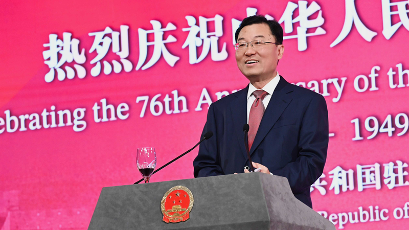 在米中国大使館が建国76周年レセプション　謝鋒大使が米中関係の「羅針盤」を提示