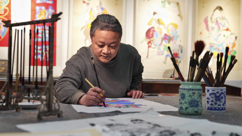 ライブ配信で巡る四川「綿竹年画」 中国春節を彩る木版年画の世界