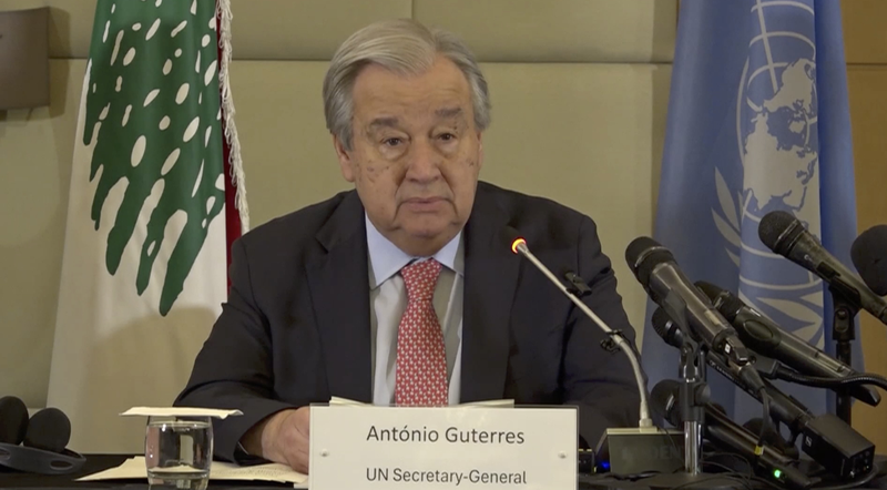 国連グテーレス事務総長、イスラエルにレバノン領からの撤退を要請 video poster
