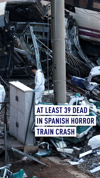 スペイン南部で高速鉄道同士が衝突、39人死亡　救助は難航 video poster