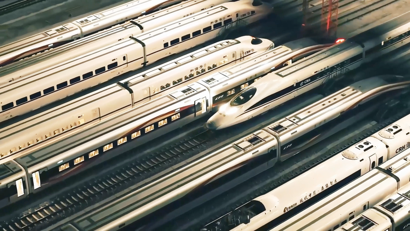 武漢の高速鉄道基地、春節Uターン支える　258編成を夜通し整備 video poster