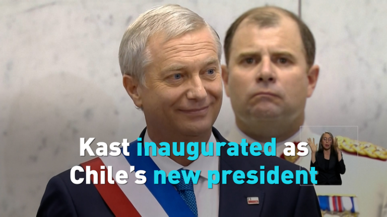 チリ新大統領にホセ・アントニオ・カスト氏就任、保守へ大きく転換 video poster