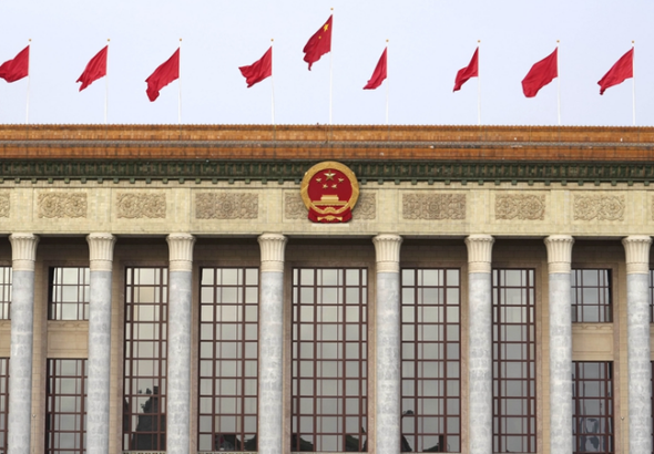 中国の全人代、年次会議開幕を前に記者会見(2026年3月)