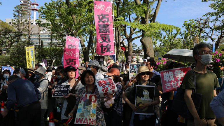 東京で3万6千人反軍拡デモ 憲法改正・武器輸出に抗議