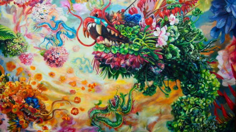 西洋と東洋の邂逅：北京在住の米国人アーティストが中国刺繍を作品に織り込む