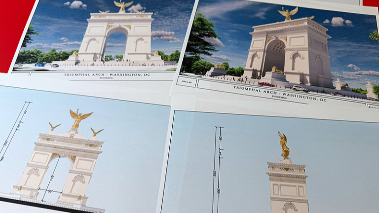 トランプ前大統領提案の“Arc de Trump”設計公開、訴訟と批判が集まる